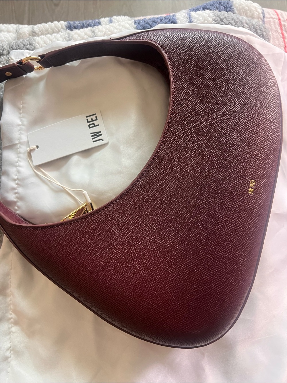 JW PEI Crescent Shoulder Bag in Burgundy